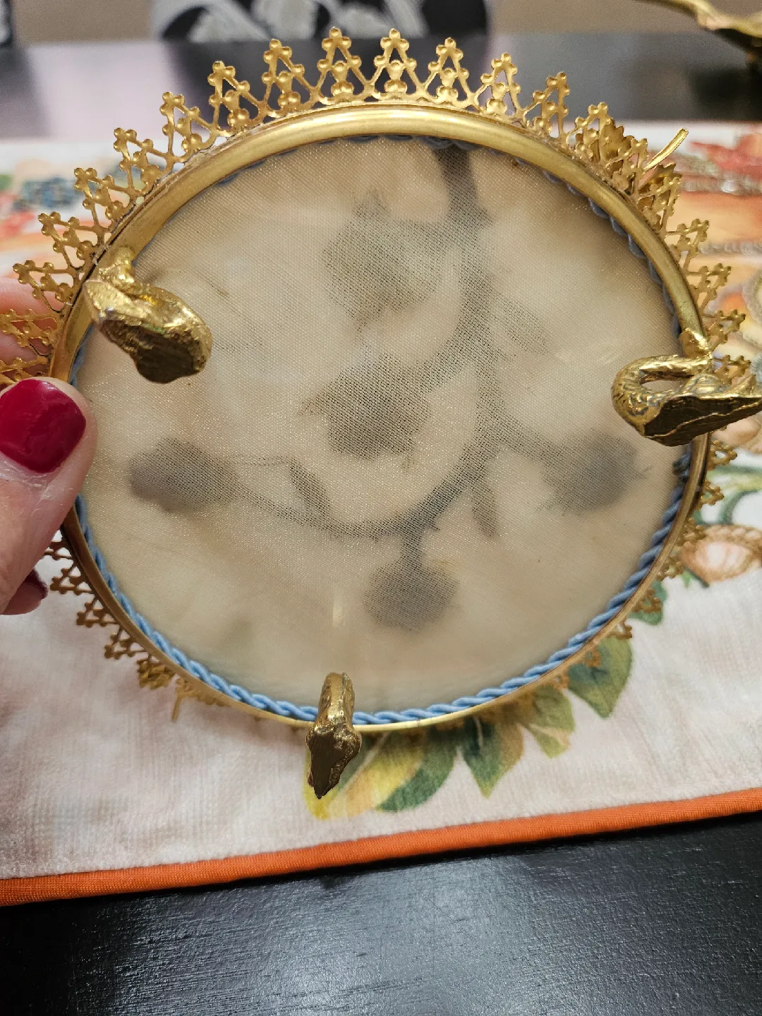 vintage Victorian mourning hair art piece image indicator(5)