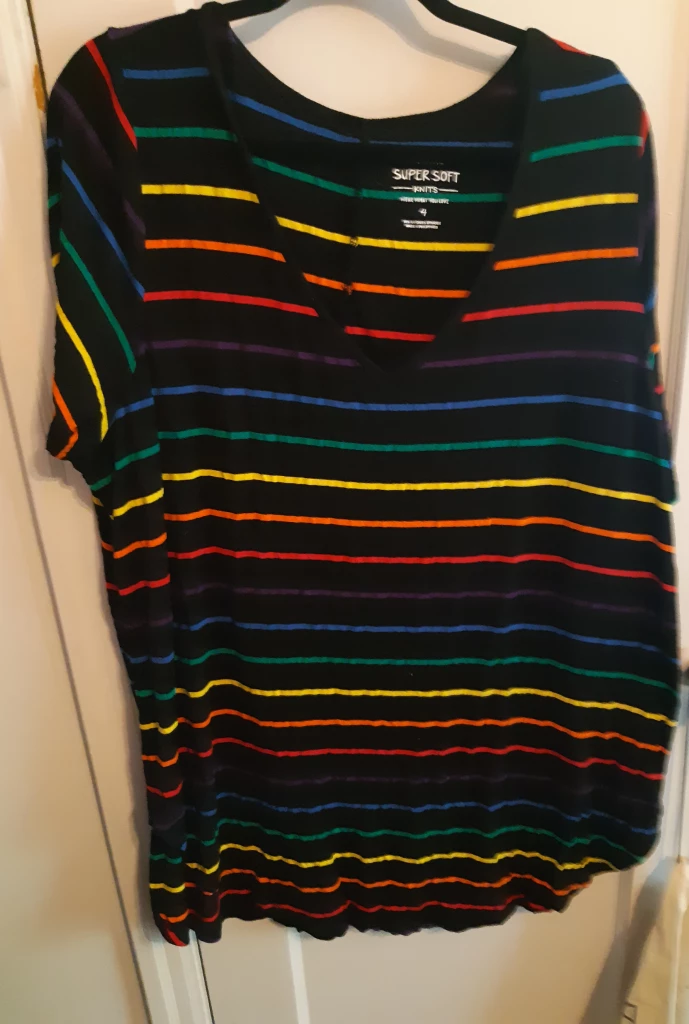 Super Soft Knits Rainbow Striped Top - Size 4