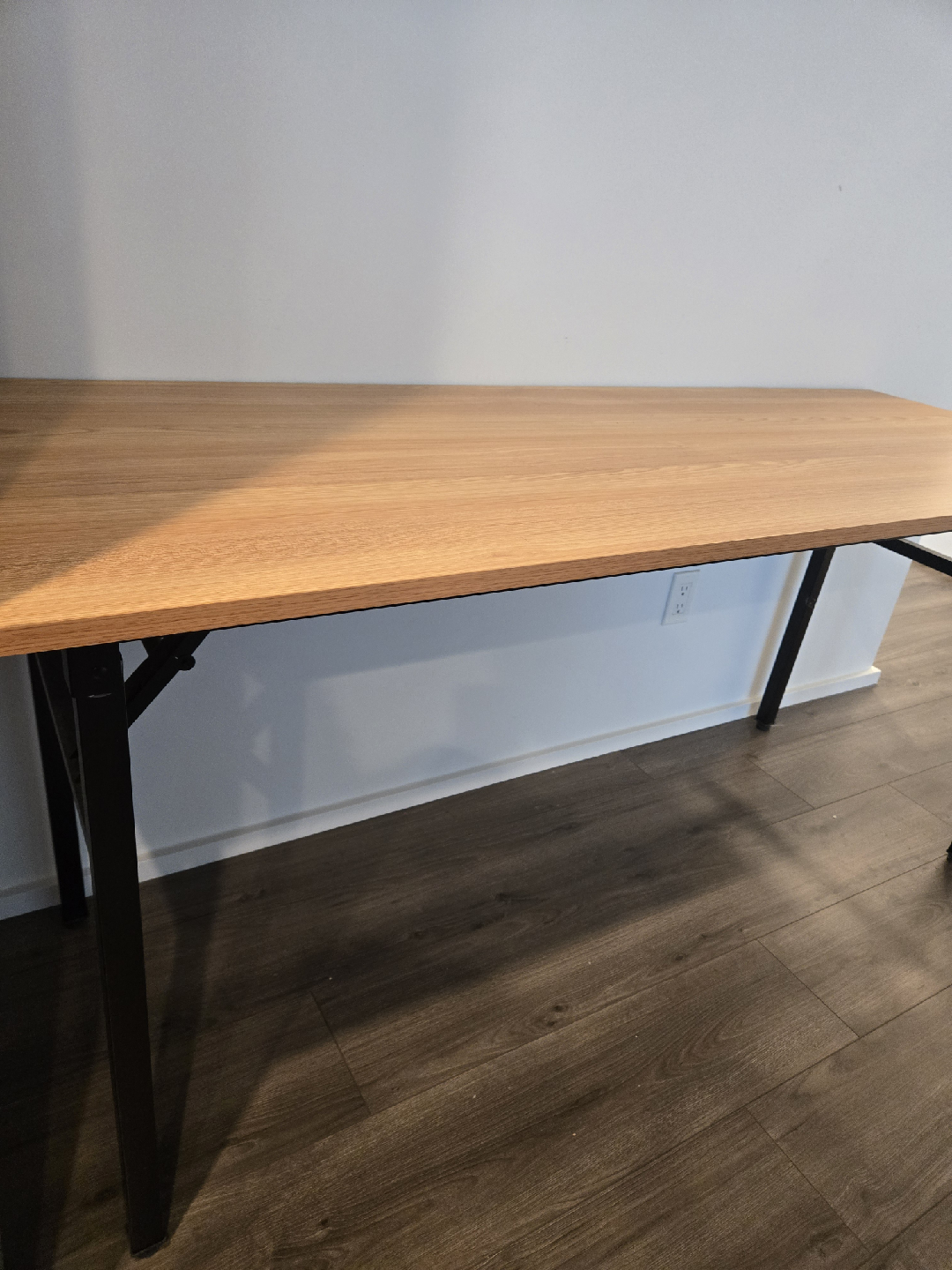Wood and Black Metal Desk - photo 3
