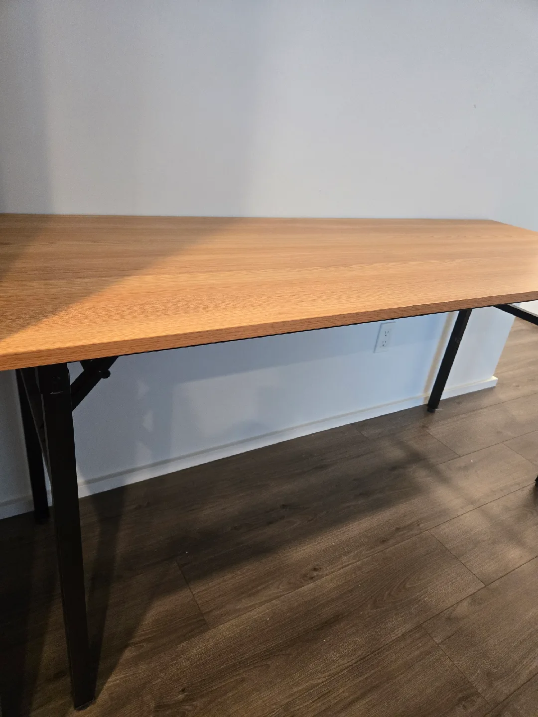 Wood and Black Metal Desk image indicator(3)