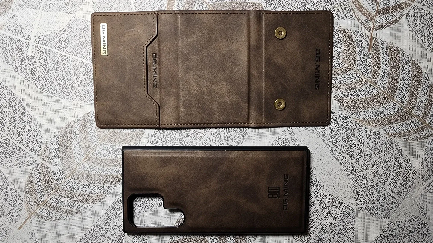 Brown Leather Wallet Phone Case S22 ultra image indicator(2)