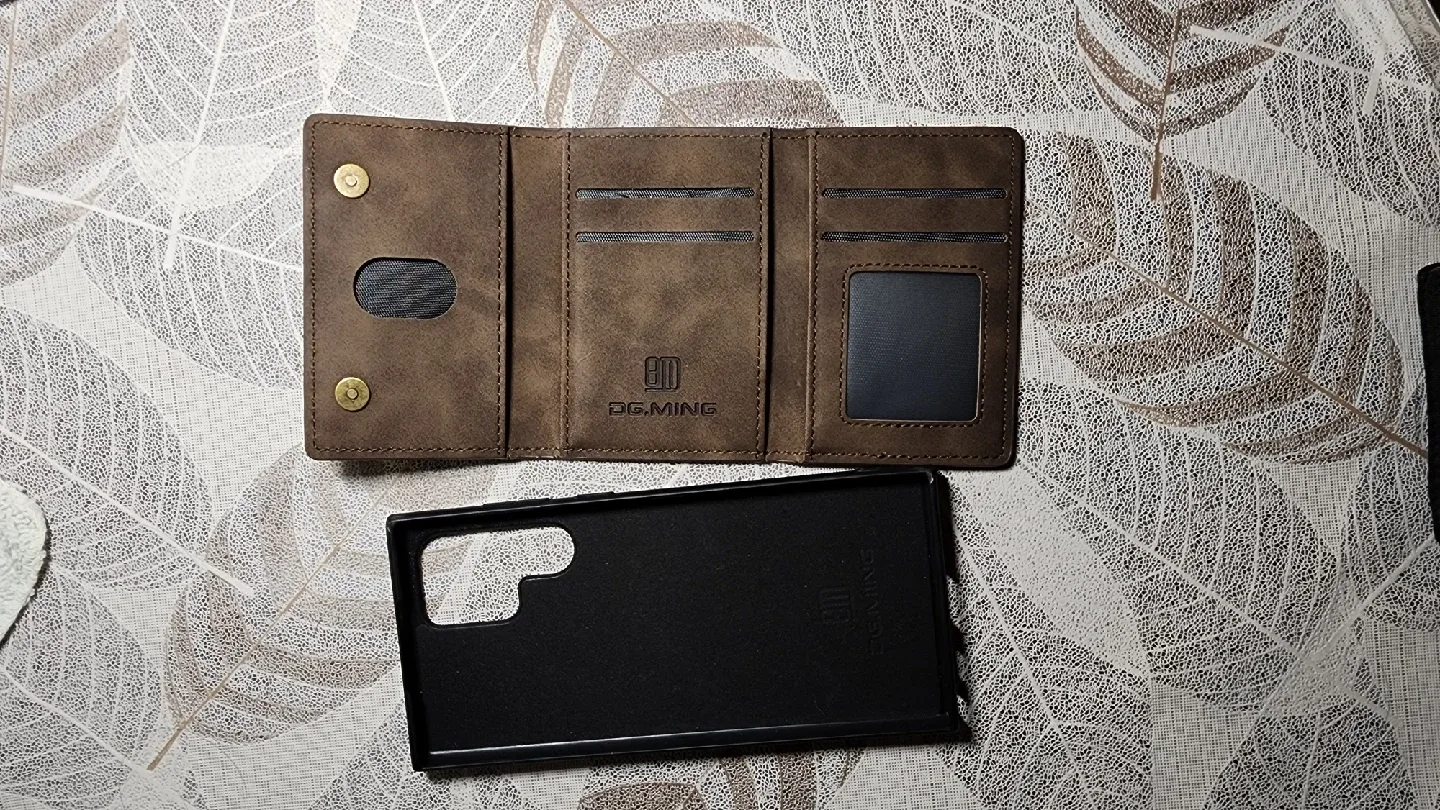 Brown Leather Wallet Phone Case S22 ultra image indicator(3)