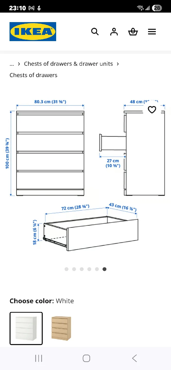 2 White Painted Dresser $60 each image indicator(6)