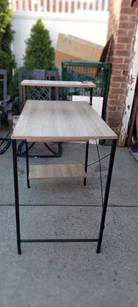 Wood and Metal Desk with Shelves - photo 3