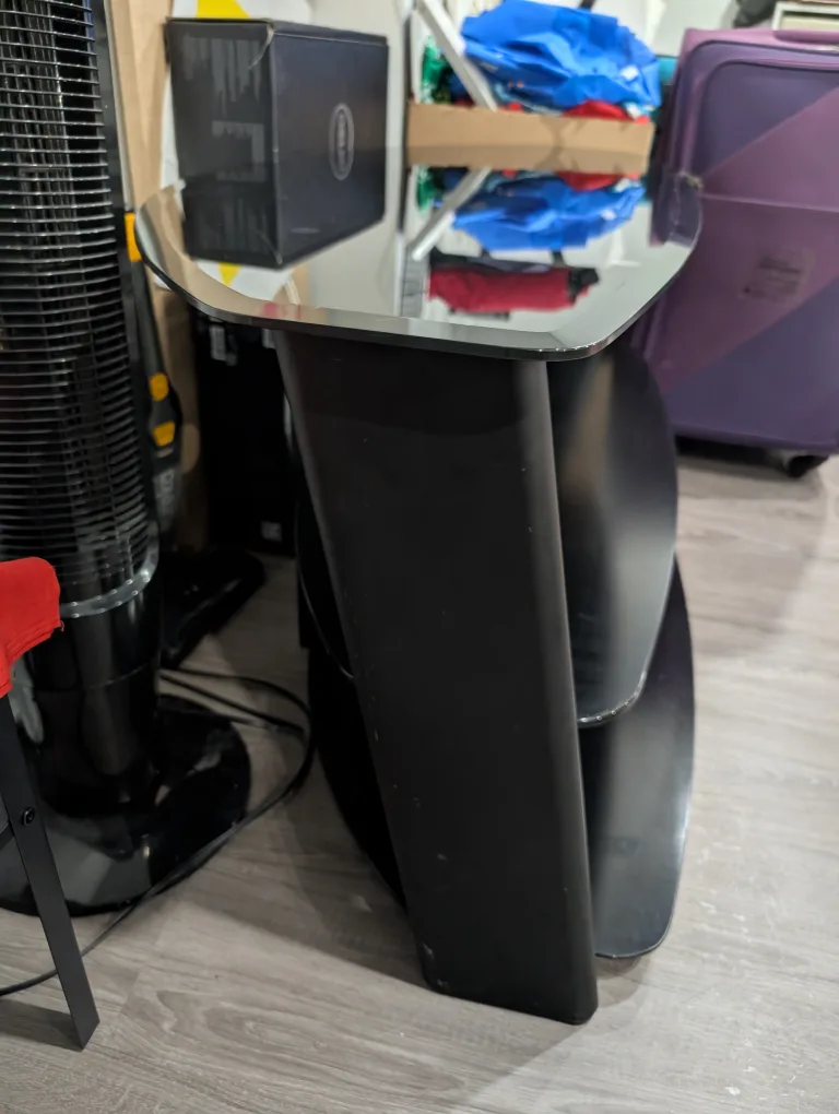 Black Glass Corner TV Stand / Display Table – 44” Wide image indicator(3)