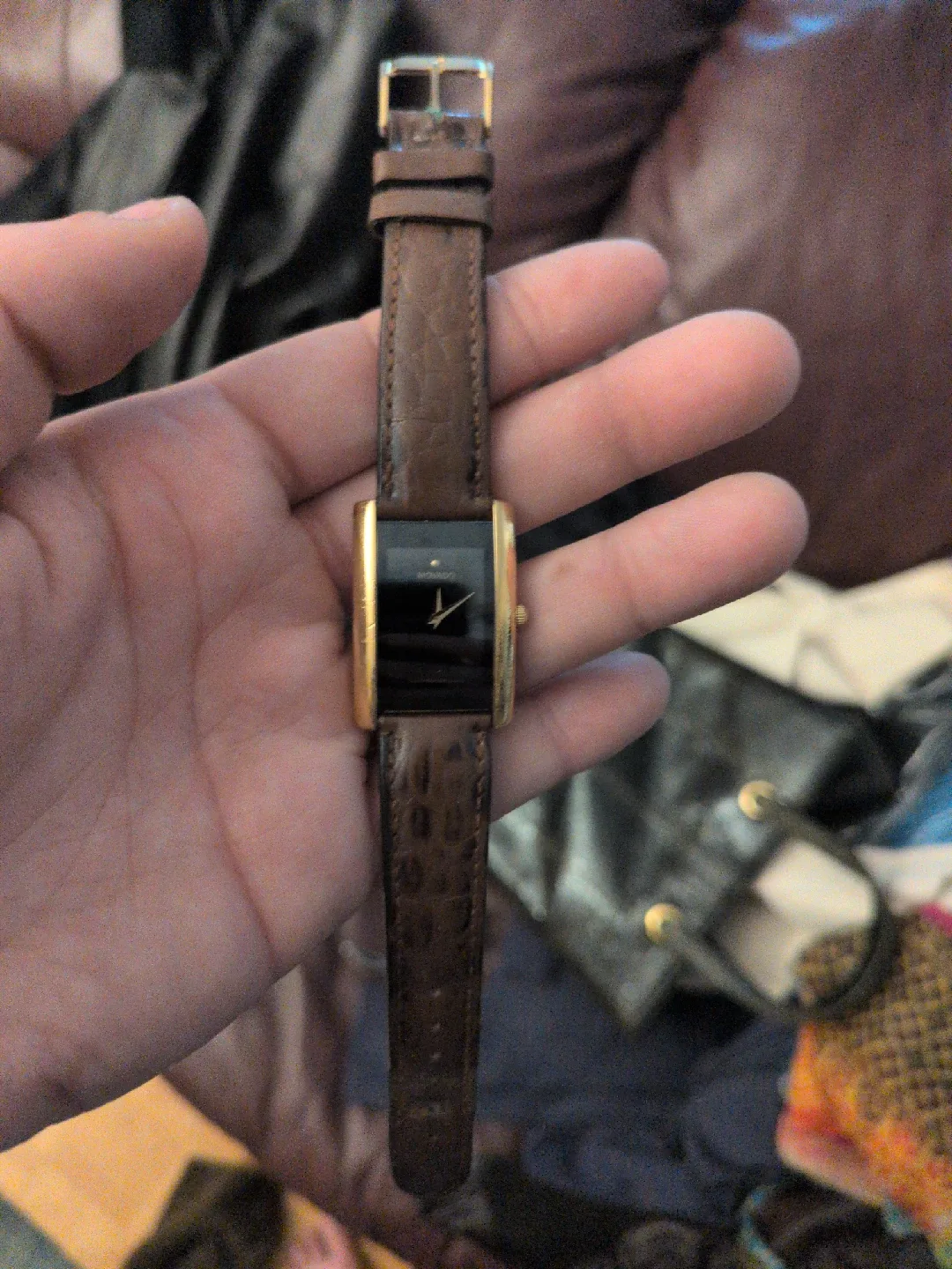 Movado Watch with Brown Leather Band
