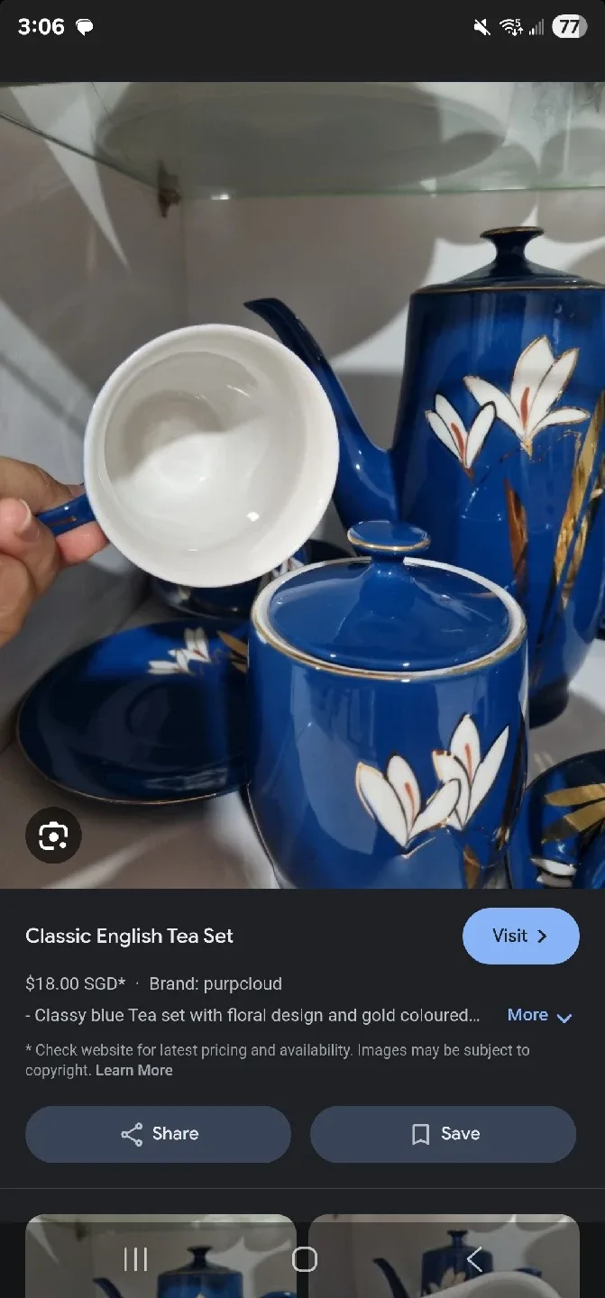 15pcs Tea Set - Blue Floral Design image indicator(3)