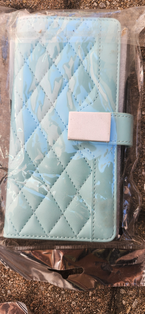 Quilted Phone Wallet Case with Strap, pink, green, or black - photo 3