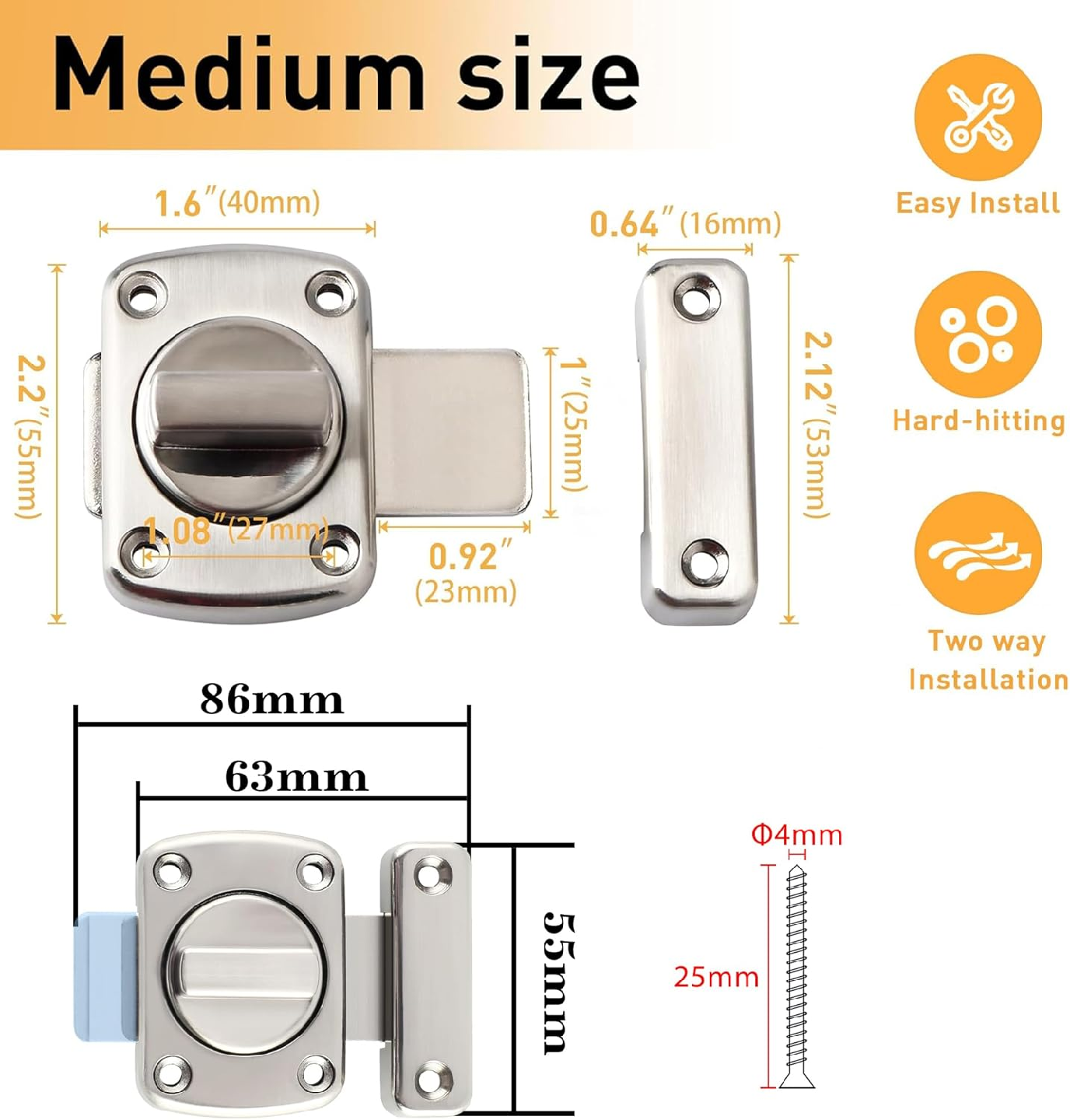 Alise Gate Latch Slide Bolt Latches Lock - photo 2