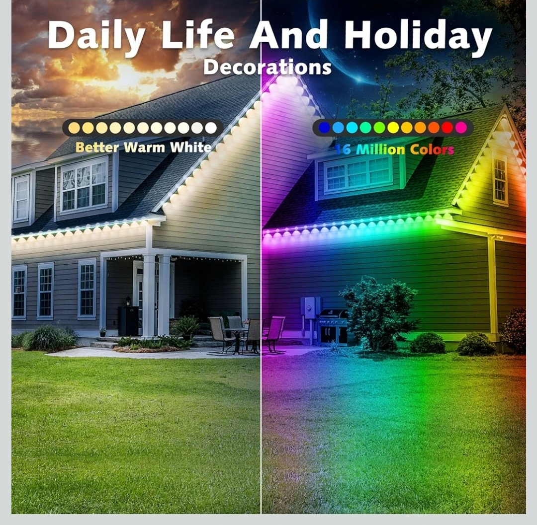 Outdoor LED Colorful Eaves Lights - 100FT Waterproof - photo 4