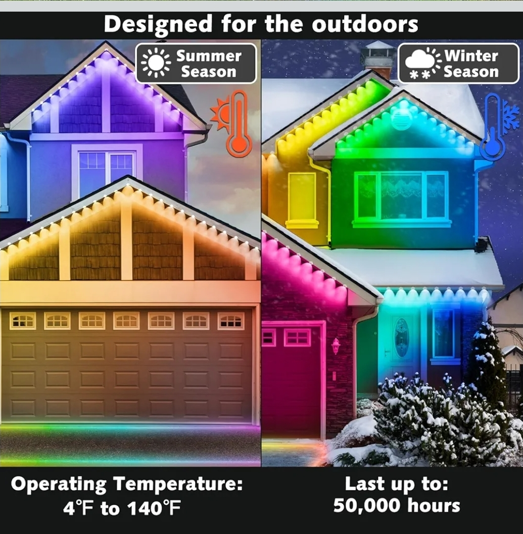 Outdoor LED Colorful Eaves Lights - 100FT Waterproof - photo 5