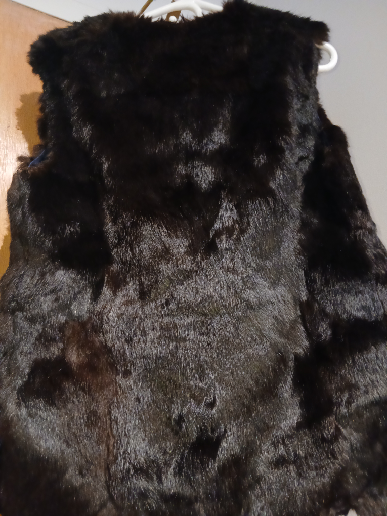 Fur Vest with Floral Lining mink - photo 4