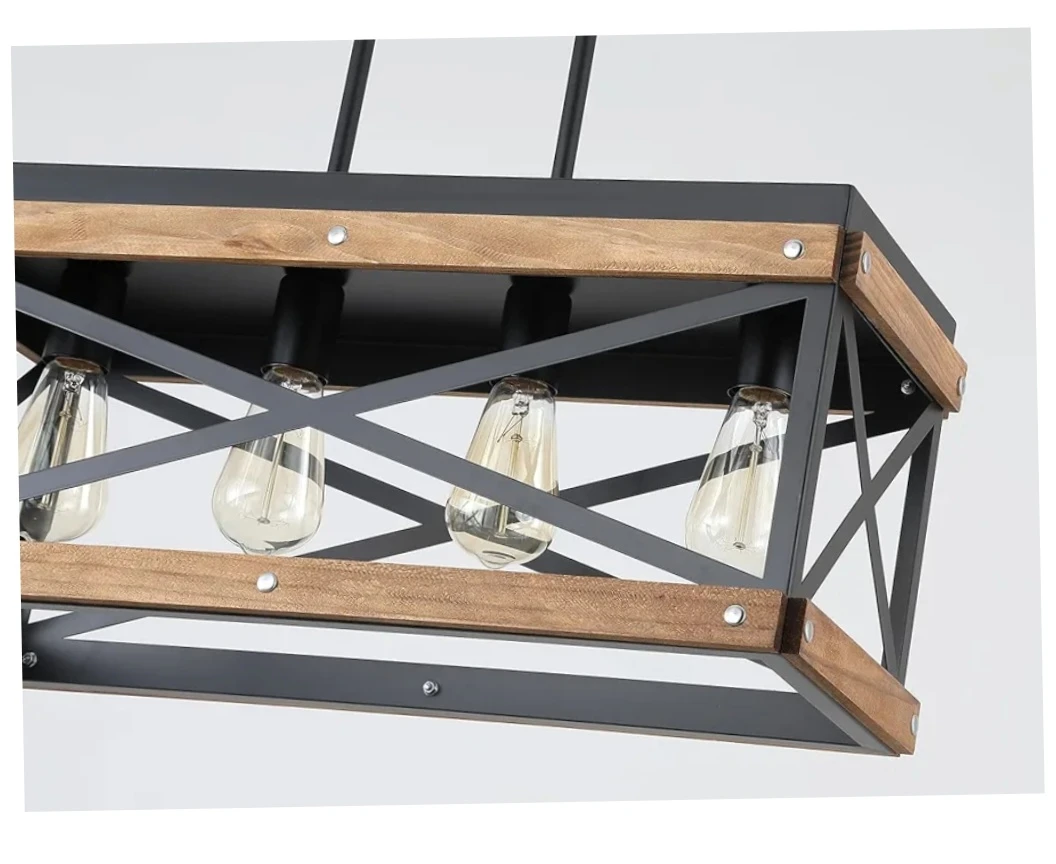 Farmhouse Black Rectangle Chandelier - photo 3