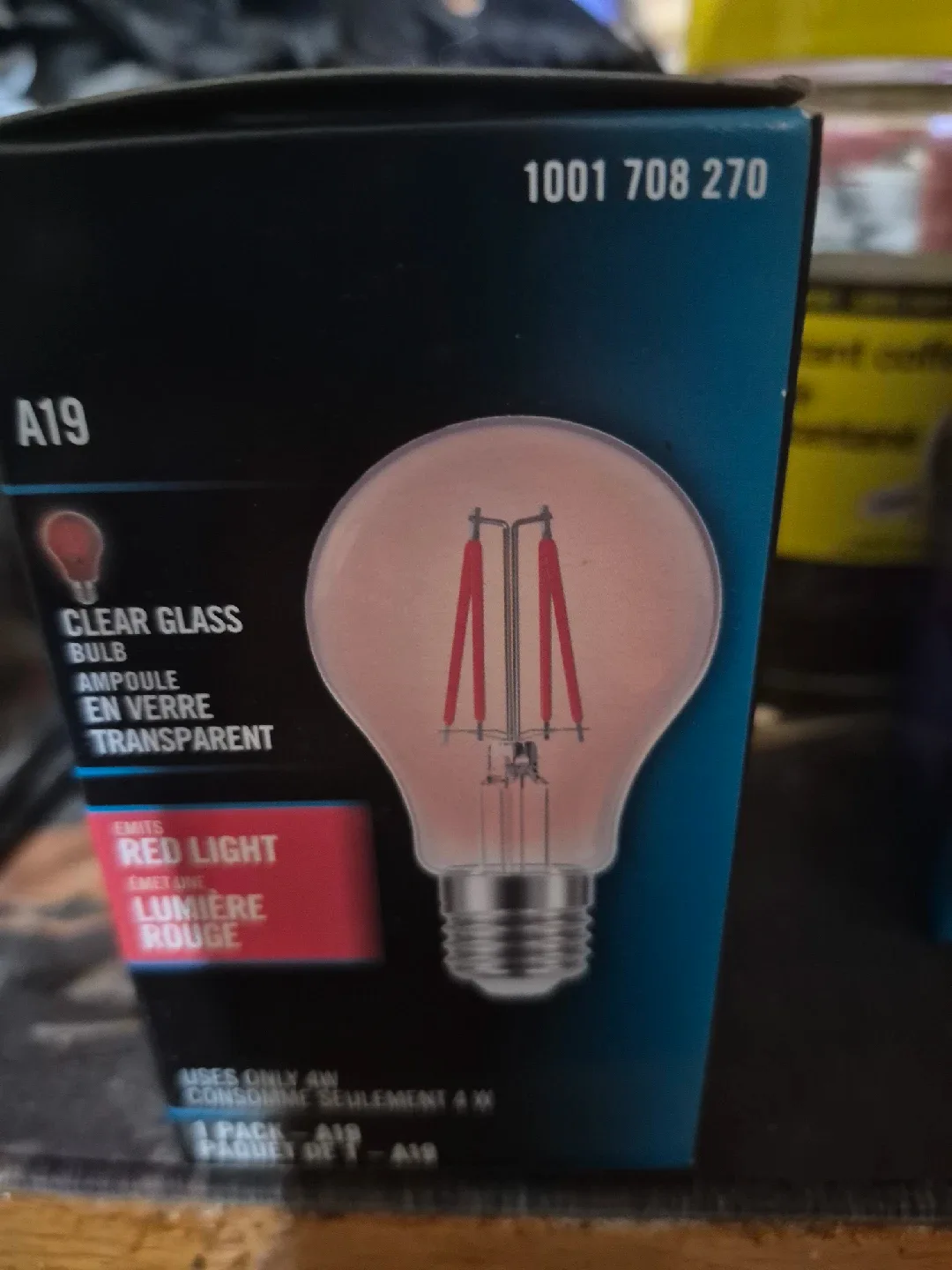 A19 Clear Glass Red Light Bulb thumbnail