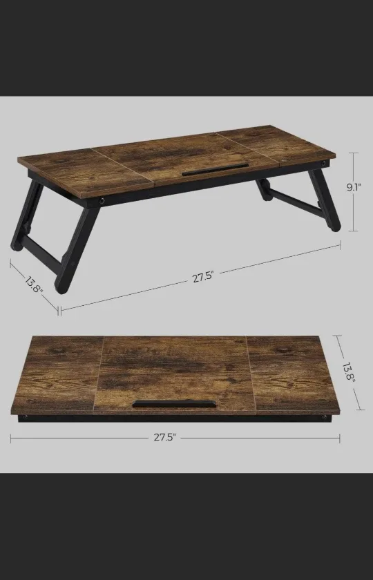 SONGMICS Laptop Desk Bed Tray - Black image indicator(3)