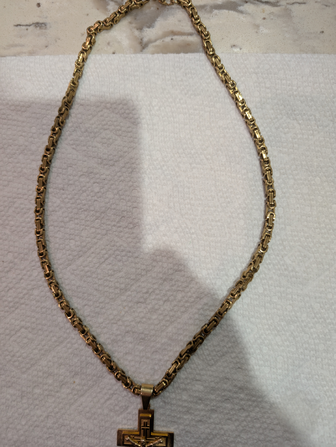 Gold Plated Cross with Jesus Christ Pendant Necklace