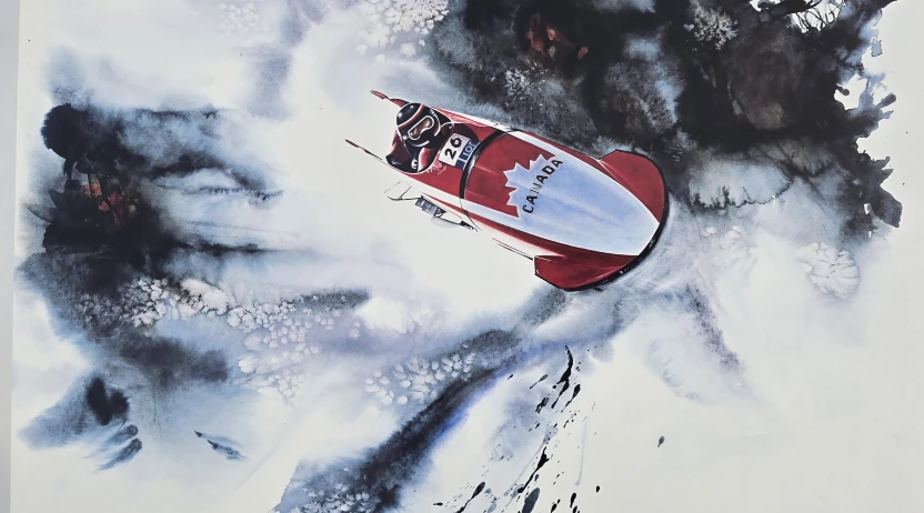 Rare '88 Olympic Bobsled Poster (Signed) - photo 2