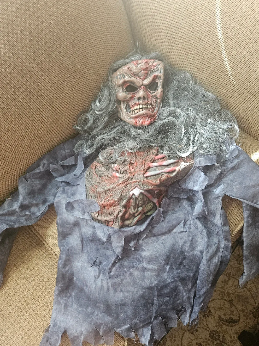Zombie Costume - Kids size 7ish with Mask/Wig Combo thumbnail