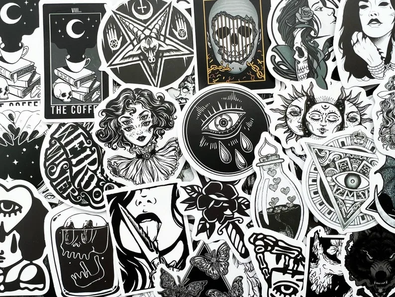 Gothic Black & White Stickers - Variety Pack image indicator(4)
