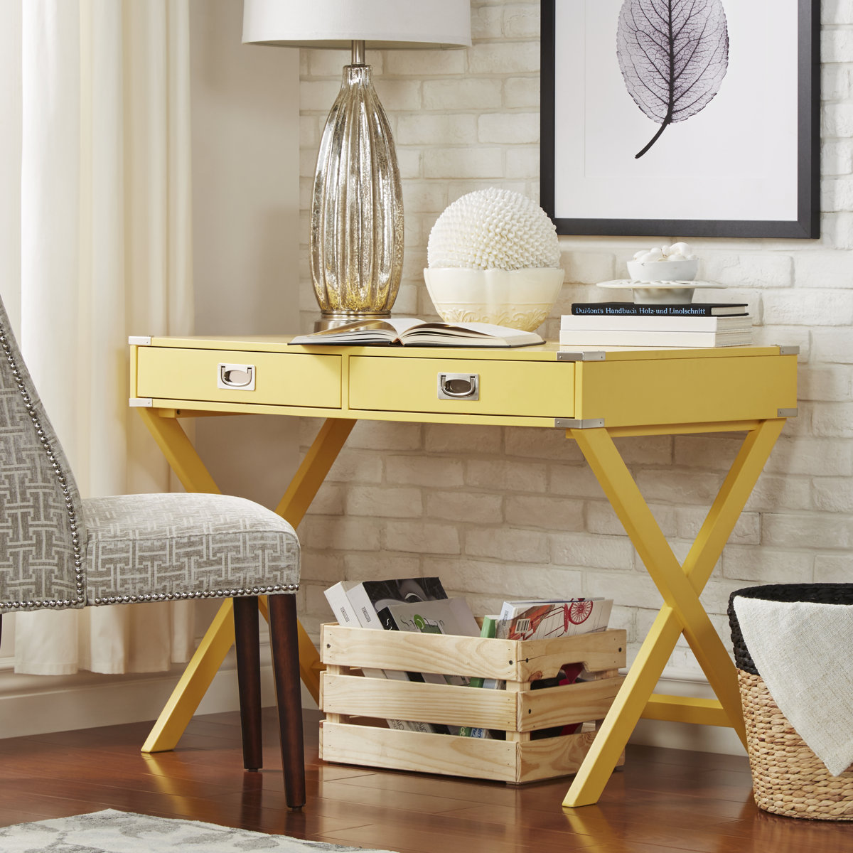 Yellow Console Desk Table