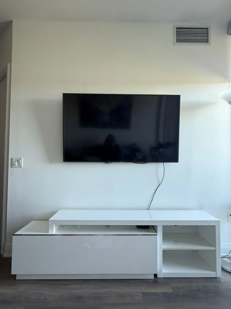 White TV Stand with Storage image indicator(3)