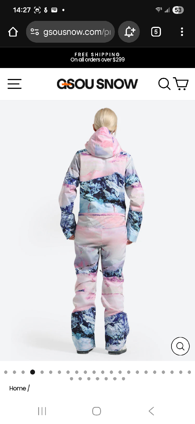 GSOU SNOW Mountain One-Piece Ski Suit - Size XS.