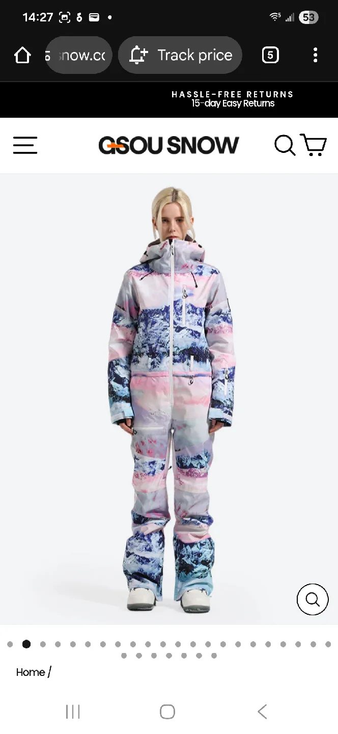 GSOU SNOW Mountain One-Piece Ski Suit - Size XS. image indicator(3)