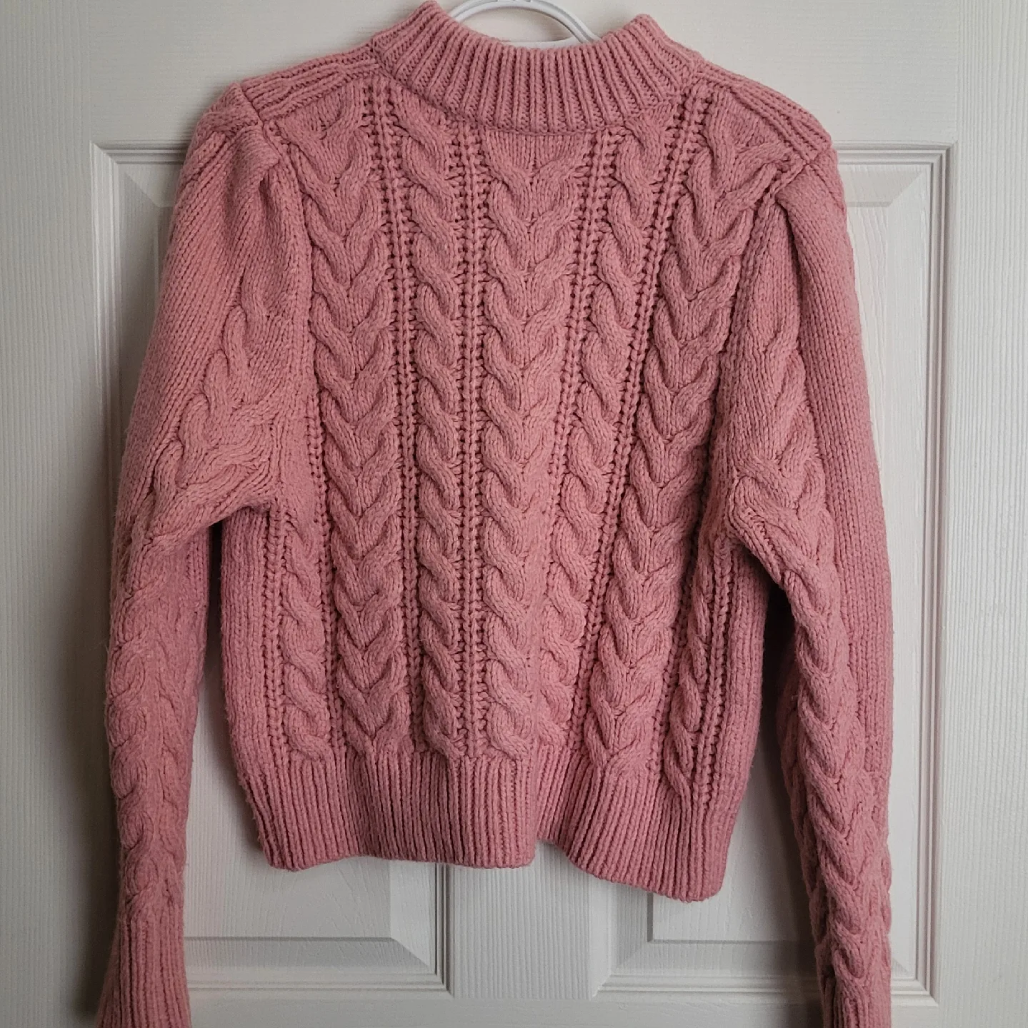 H&M Pink Cable Knit Sweater - Size M thumbnail