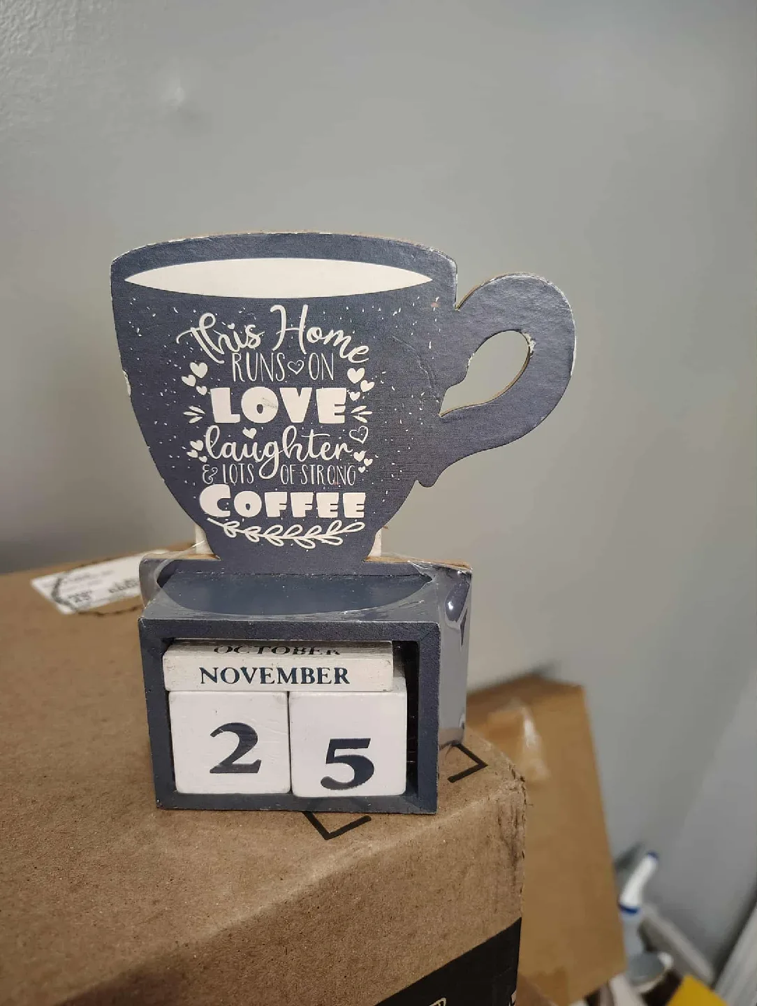Wooden Coffee Cup Perpetual Calendar thumbnail