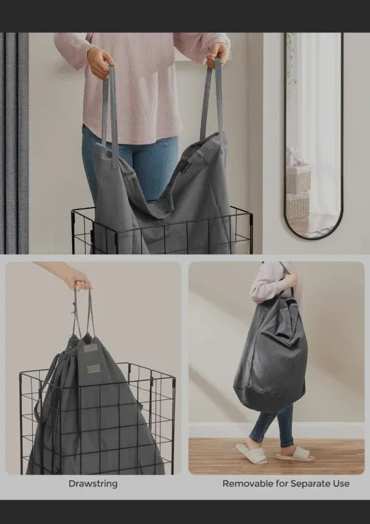 SONGMICS Laundry Basket with Liner - Like New! image indicator(2)