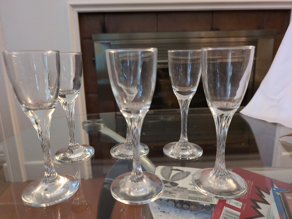Set of 6 Vintage Cordial Glasses