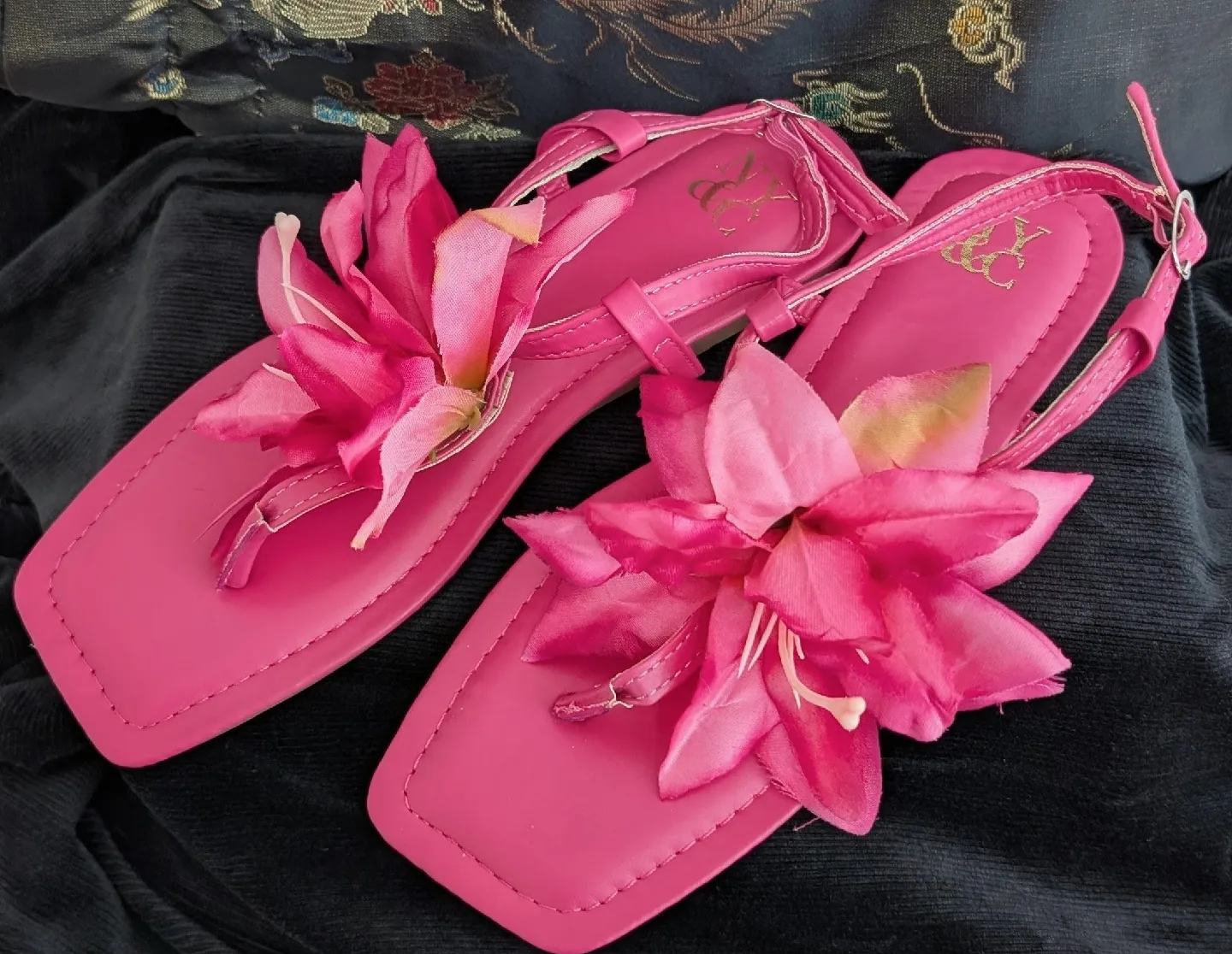 Bundle Deal! Red Wedge Heels & Pink Floral Sandals (Style & Co.) image indicator(2)