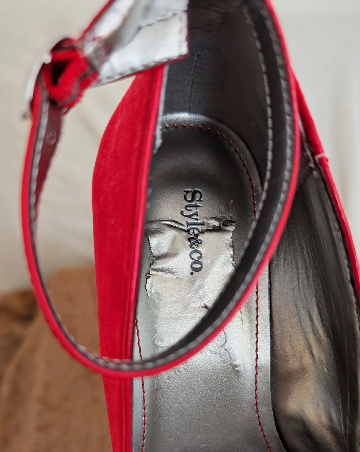 Bundle Deal! Red Wedge Heels & Pink Floral Sandals (Style & Co.) image indicator(4)