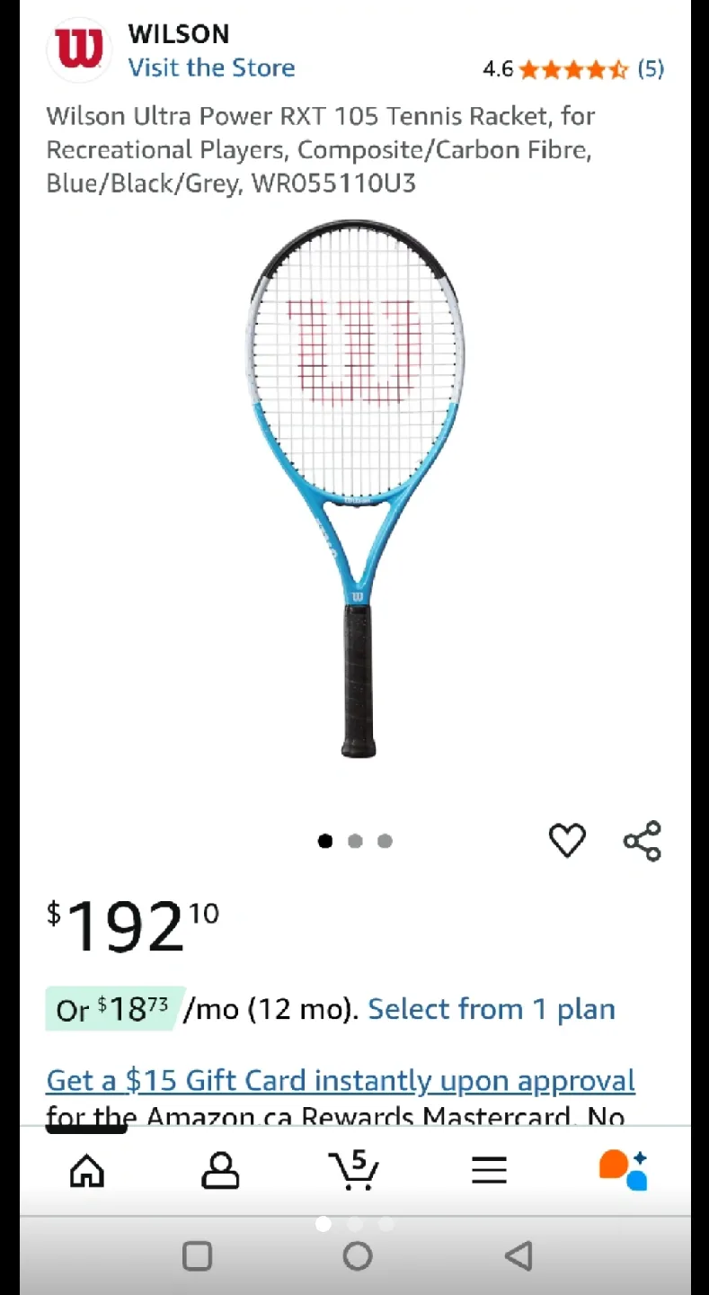 Wilson Ultra RXT 105 Tennis Racquet 🥕 thumbnail