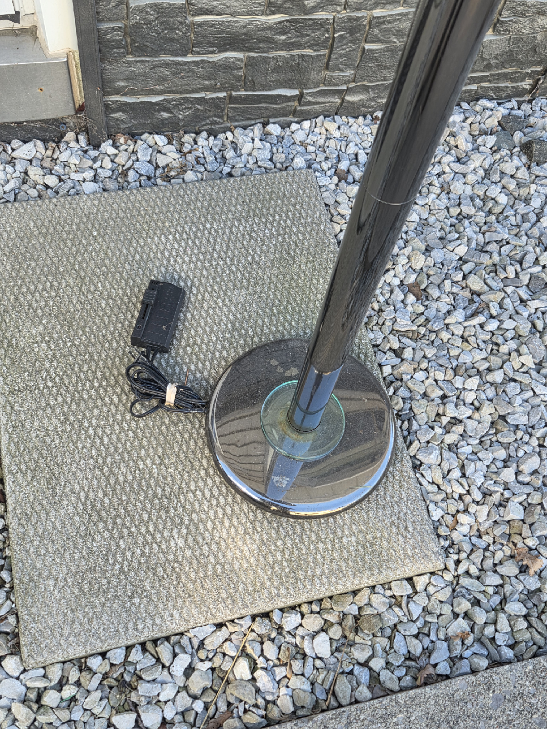 Black Glass & Chrome Torchiere Floor Lamp - photo 3