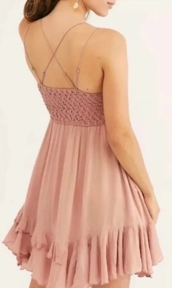 NWT Pink Free People One Adella Slip Sundress Size XS image indicator(6)