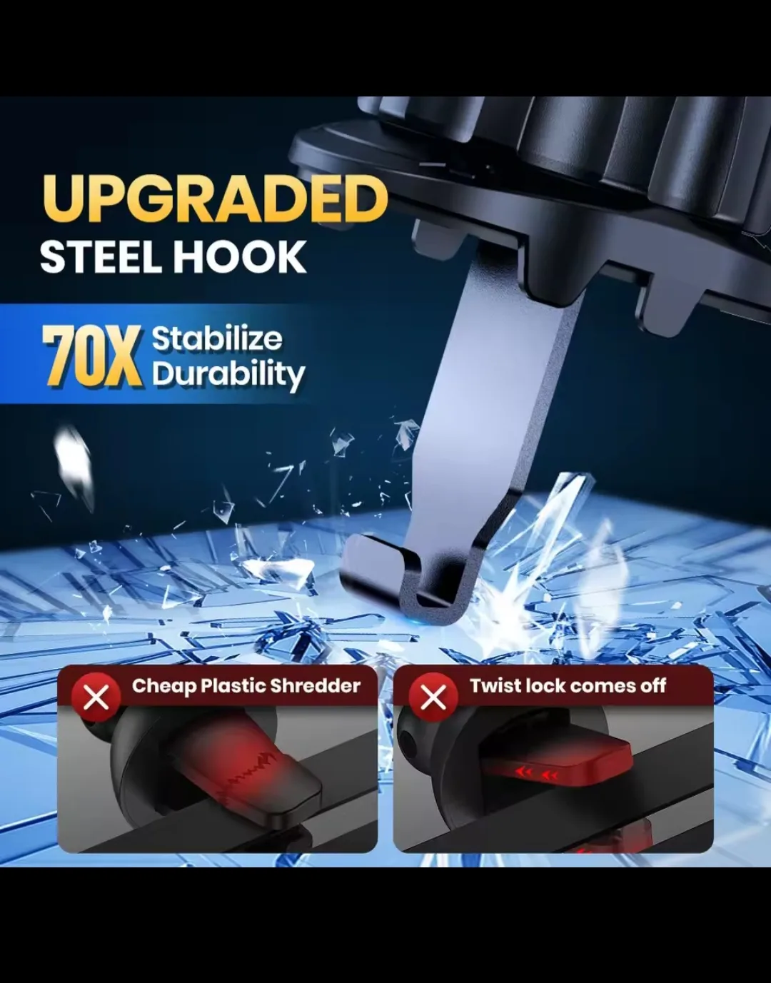 TOPK Magnetic Car Phone Mount - Universal Air Vent image indicator(6)