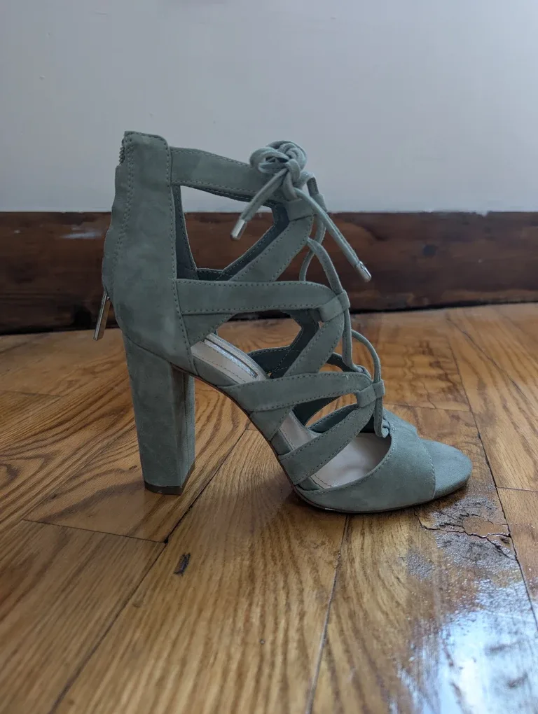 BCBGeneration Sage Green Heels Size 6 image indicator(5)