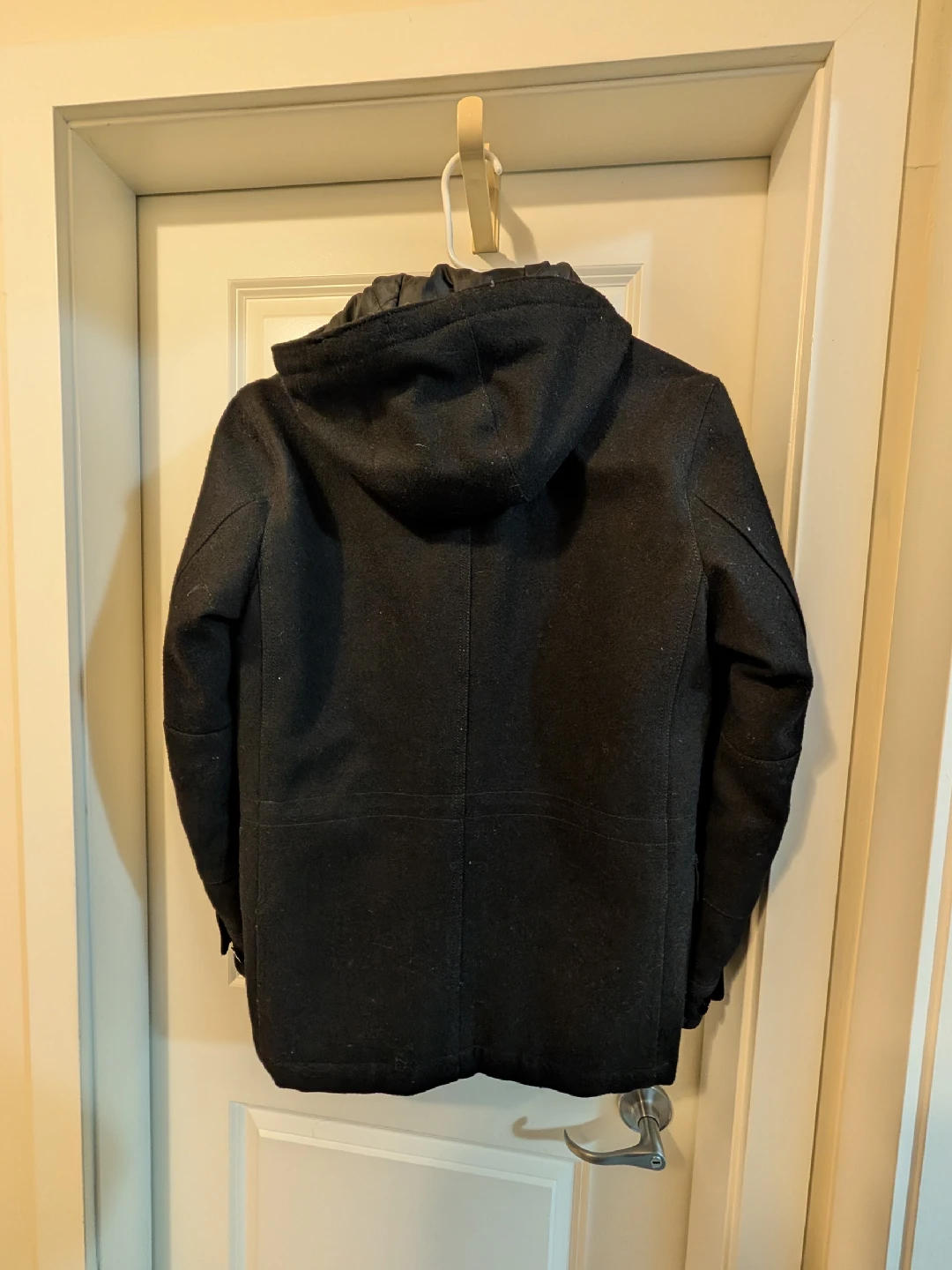 Express Black Wool Blend Hooded Coat - photo 2