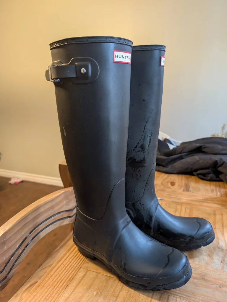 Hunter Rain Boots, Matte Black, Size 8 image indicator(2)