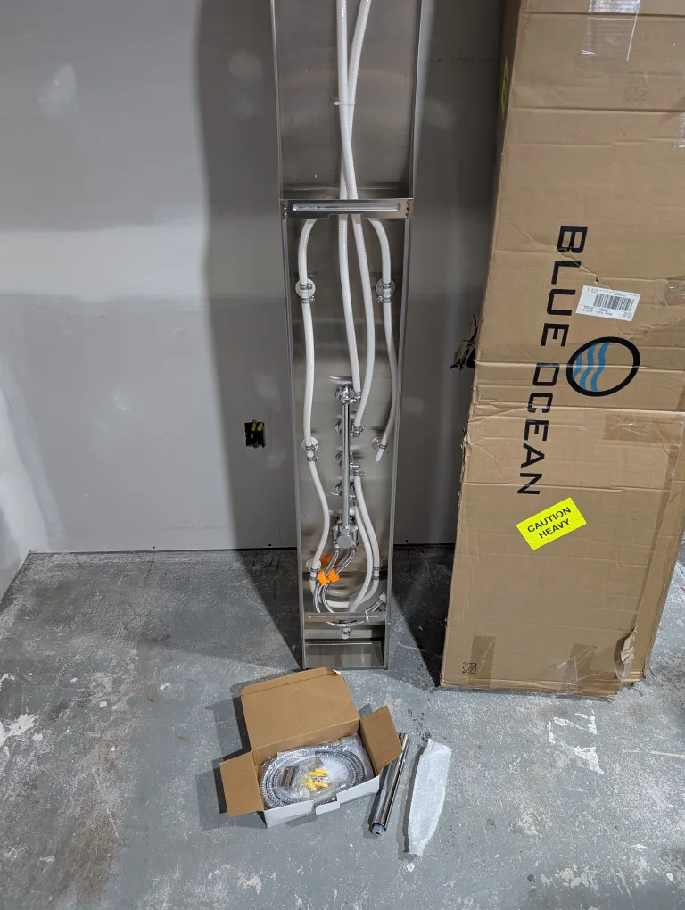 Brand New Brushed Nickel Rainfall Shower Panel For Sale image indicator(7)