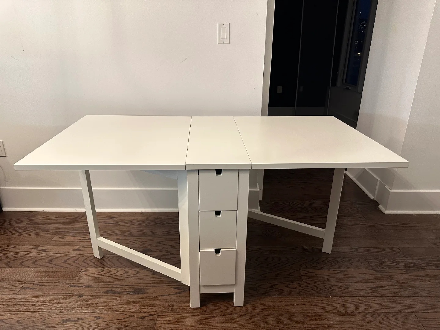 IKEA Norden Extendable Drop Leaf Table - White thumbnail