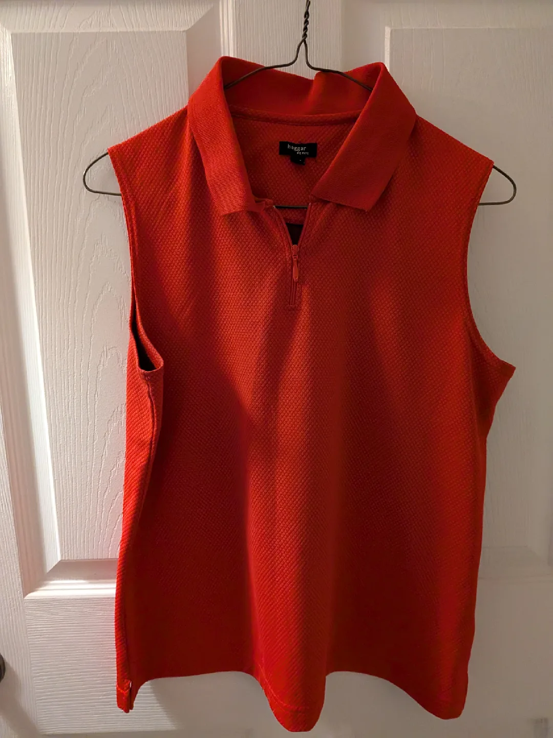Haggar Petite Red Sleeveless Polo - Size L thumbnail
