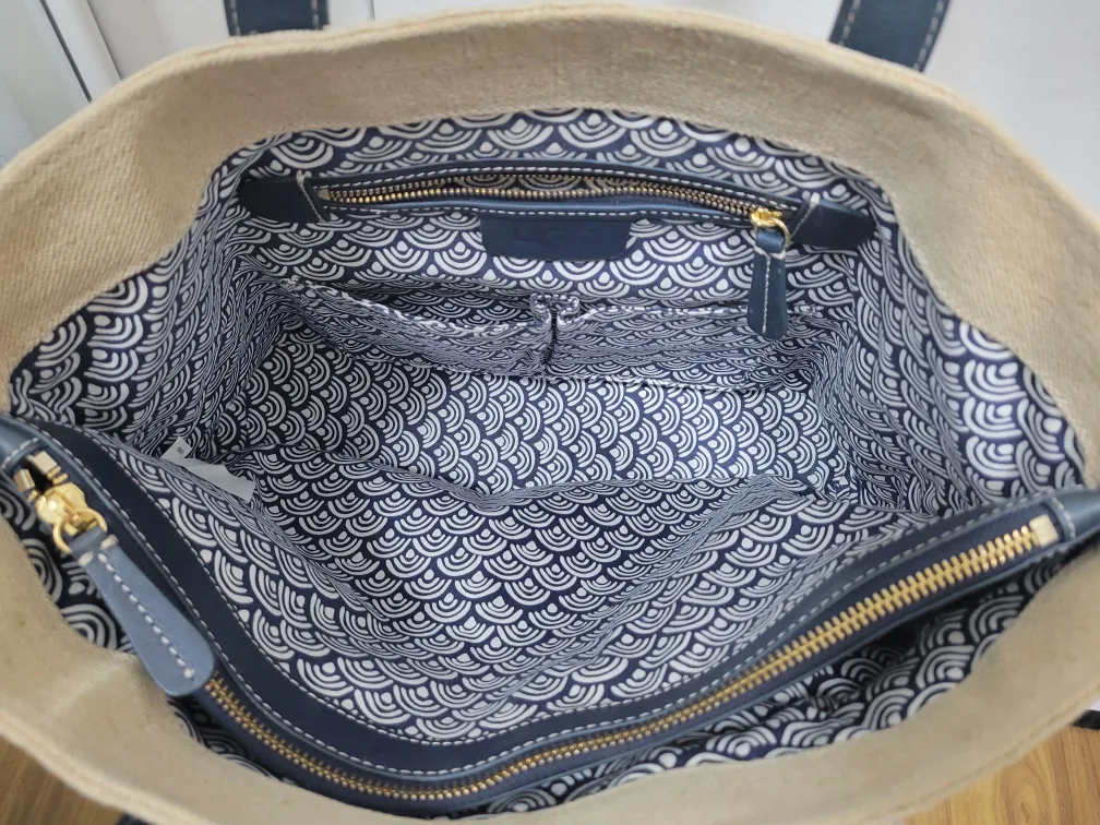 UGG Beige & Navy Tote Bag image indicator(5)
