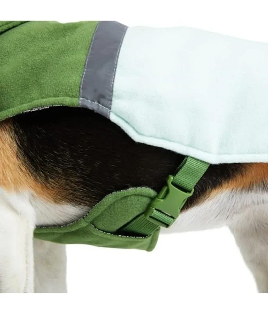 Youly Green and Blue The Explorer Reflective Pet Coat Size Small image indicator(4)