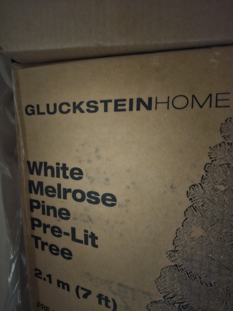 GlucksteinHome White Melrose Pine Pre-Lit Tree - 7 ft - photo 3