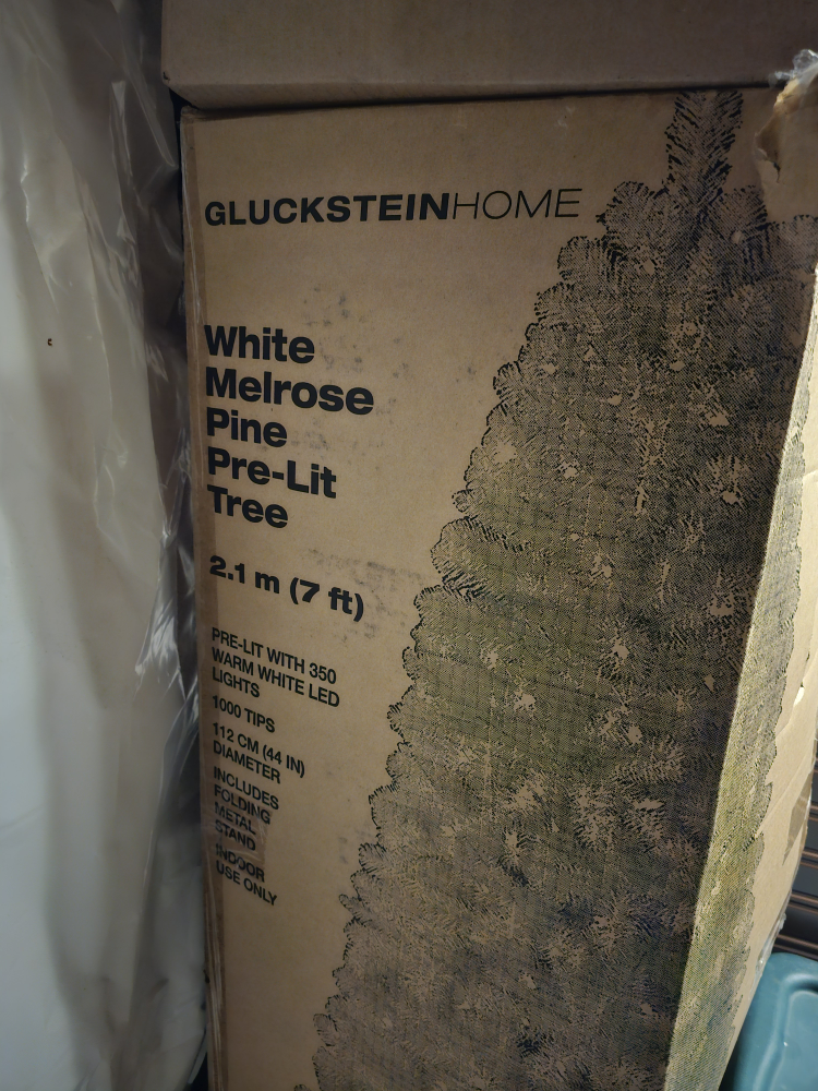 GlucksteinHome White Melrose Pine Pre-Lit Tree - 7 ft - photo 5