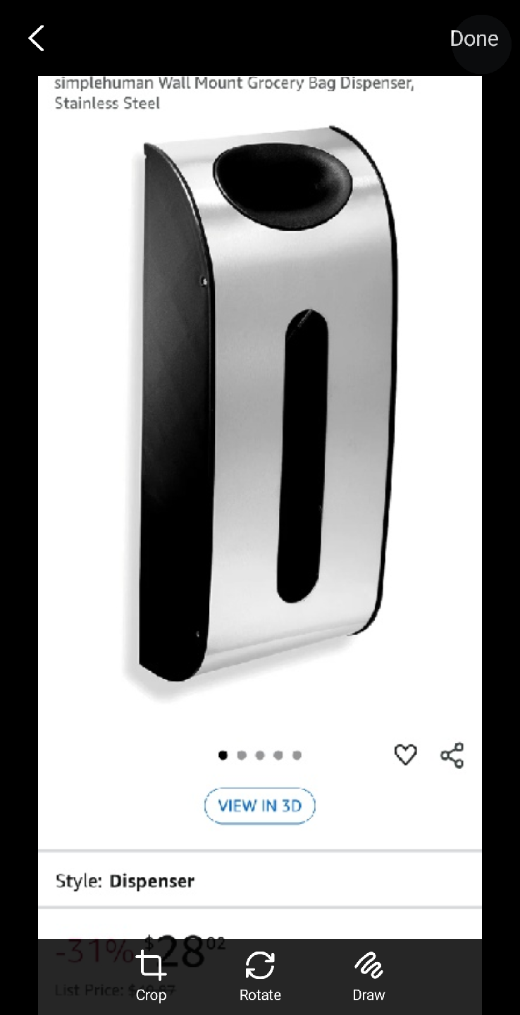 Never Used simplehuman Wall Mount Grocery Bag Dispenser 🧡 - photo 3