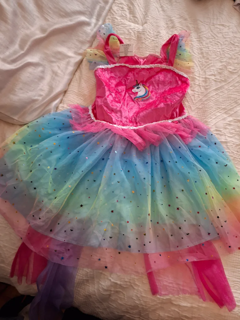 Rainbow Unicorn Costume Set size 7-8 thumbnail