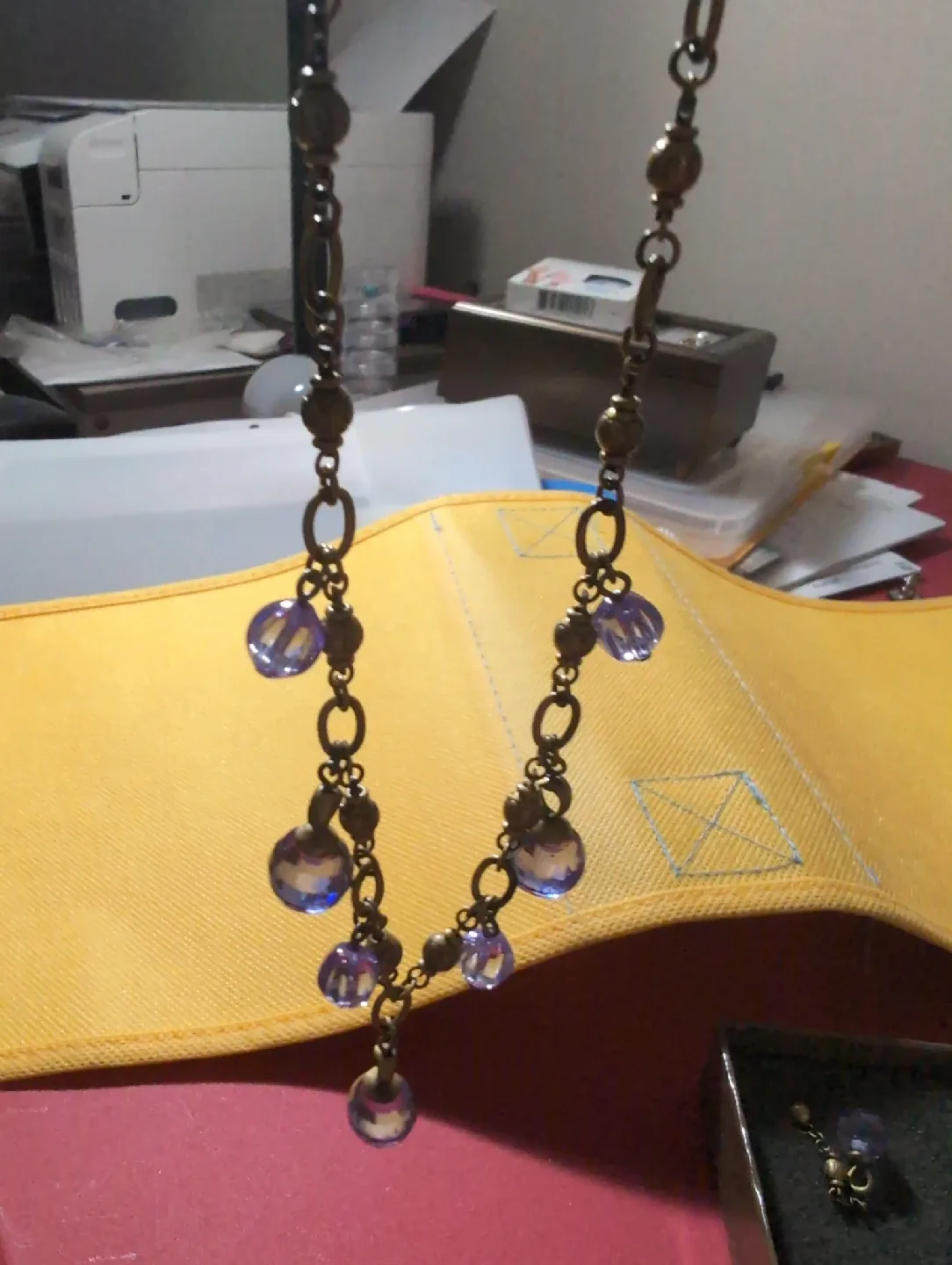 FAC Purple Beaded Necklace & Earrings Set image indicator(2)